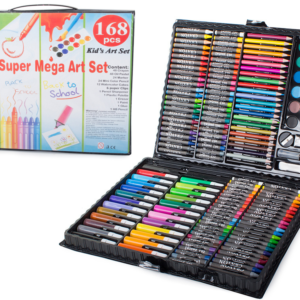 Generic Art Supplies for Kids, 168pc Art Set - مجموعة فنية فاخرة للرسم تحتوي على 168 قطعة